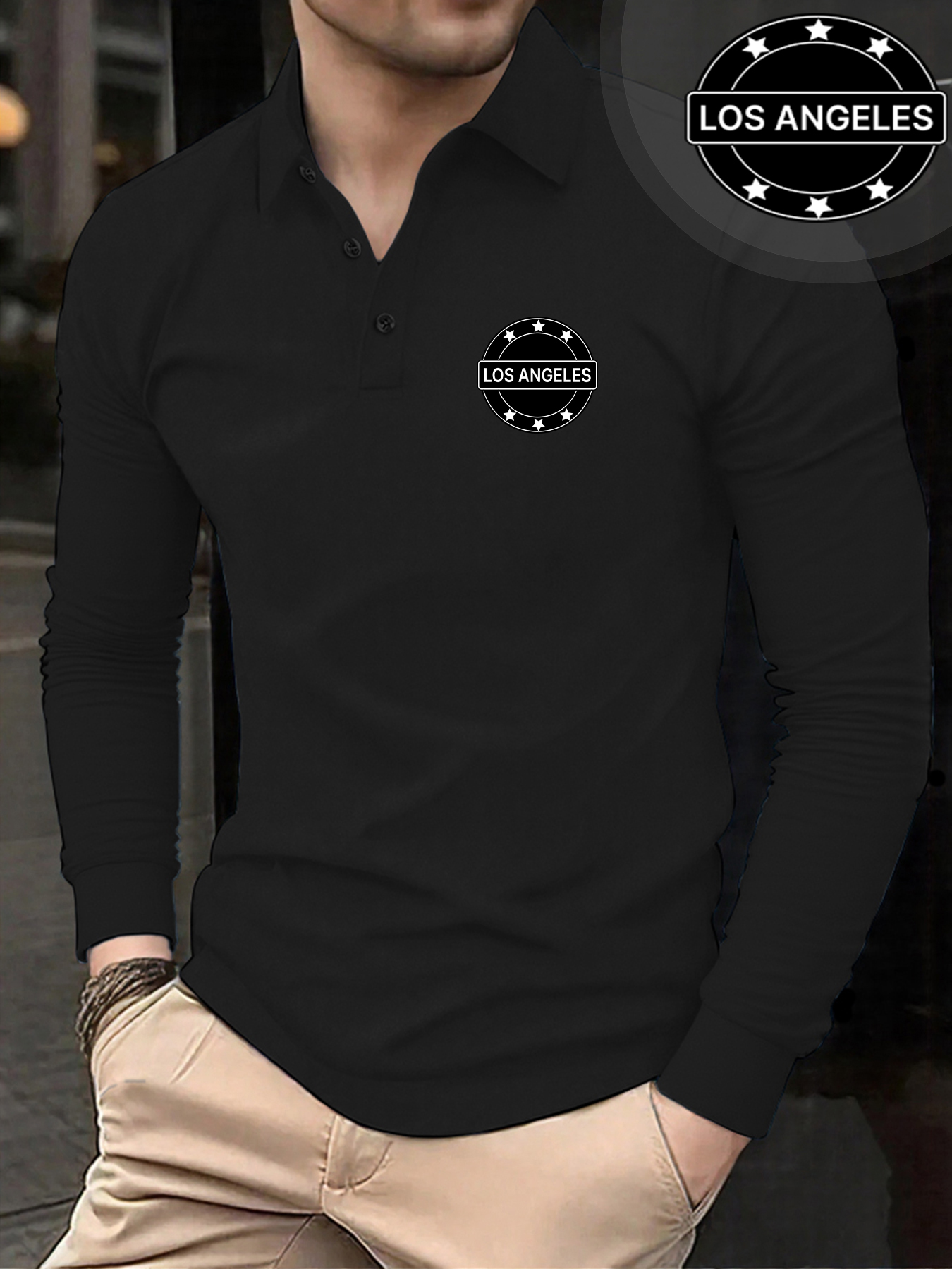Winter Clothing English - Los Angeless Star Printed Men Polo