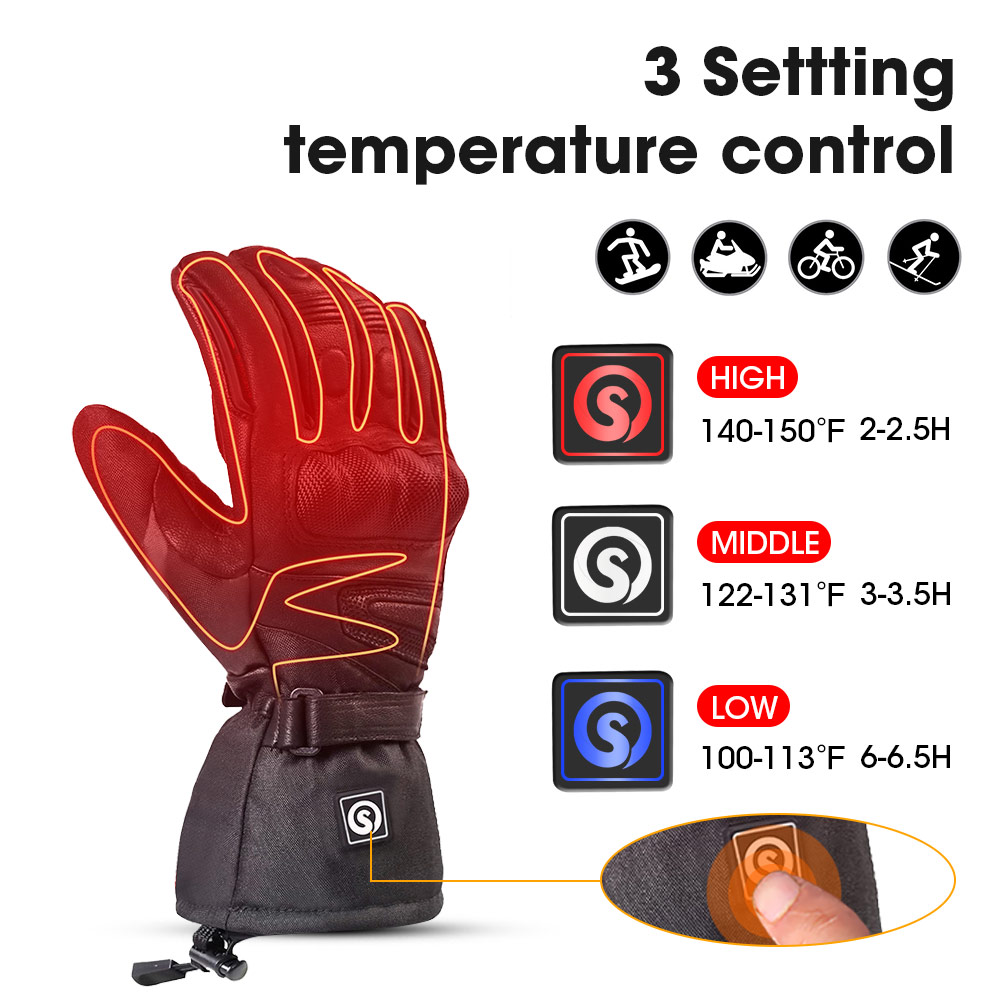 Heated Gloves Electric - Snow Deer Winter Electric Heated Gloves
