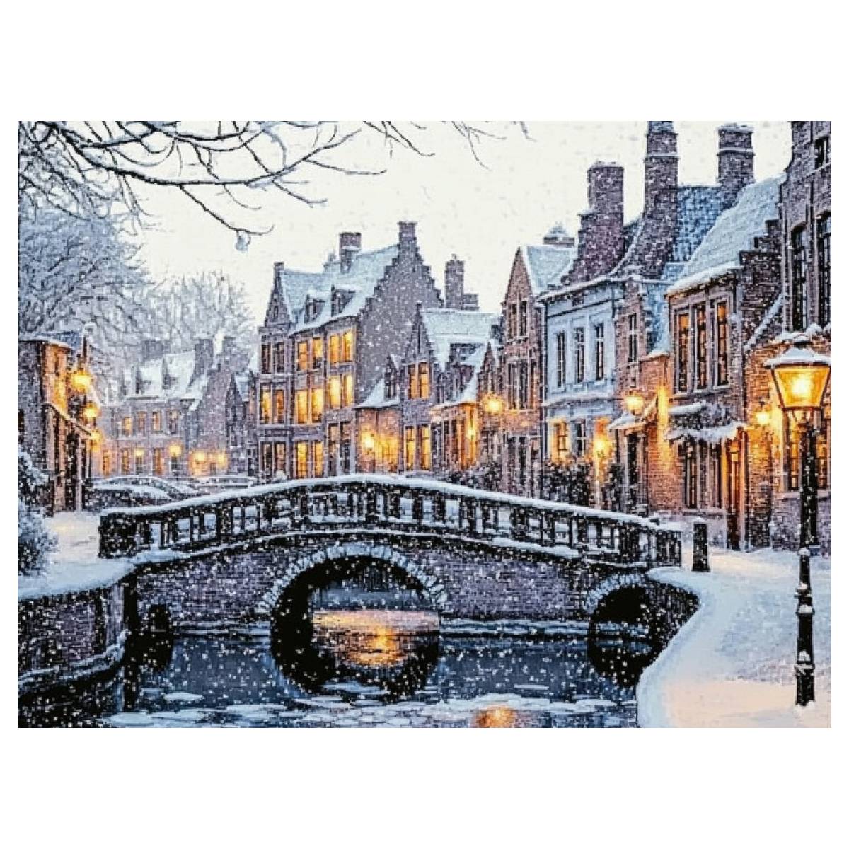 Winter Clothing Pinterest - The city in winter 30X40CM/11.8X15.7in cross
