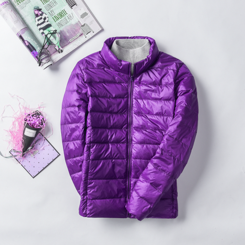 Puffer Jacket Women Down - Purple Women Packable Down Jacket Female