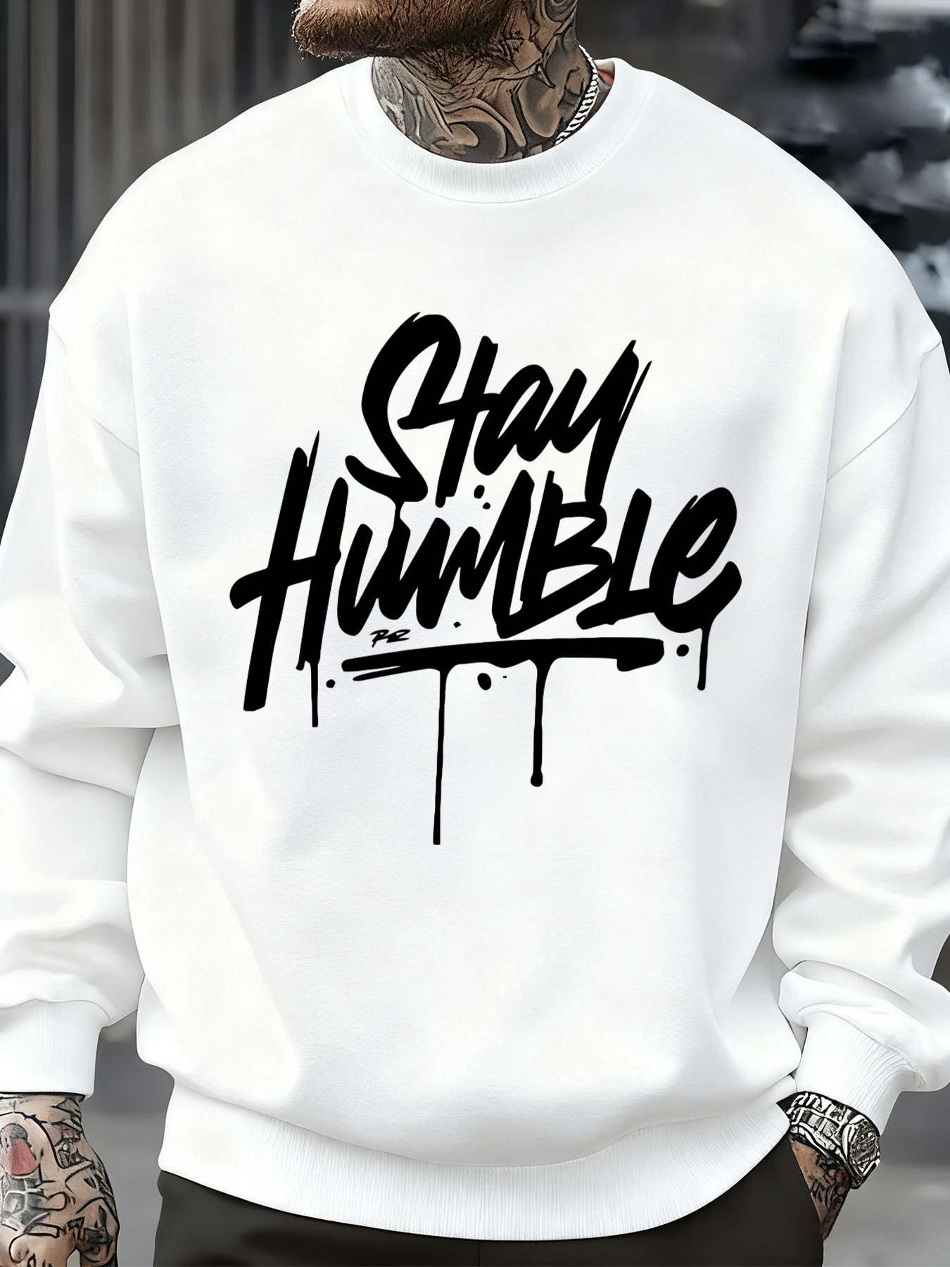 Winter Clothing English - Stay Humble Eye-Catching Printed Sweatshirts Men