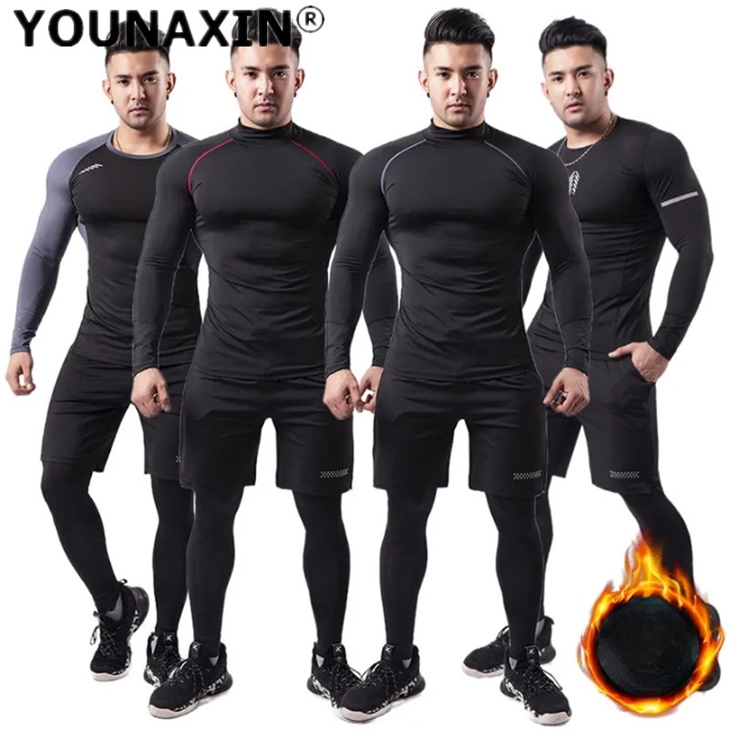 3-piece Men Plush Warm Sports  – Winter Yoga Clothing Bewertung und Preis
