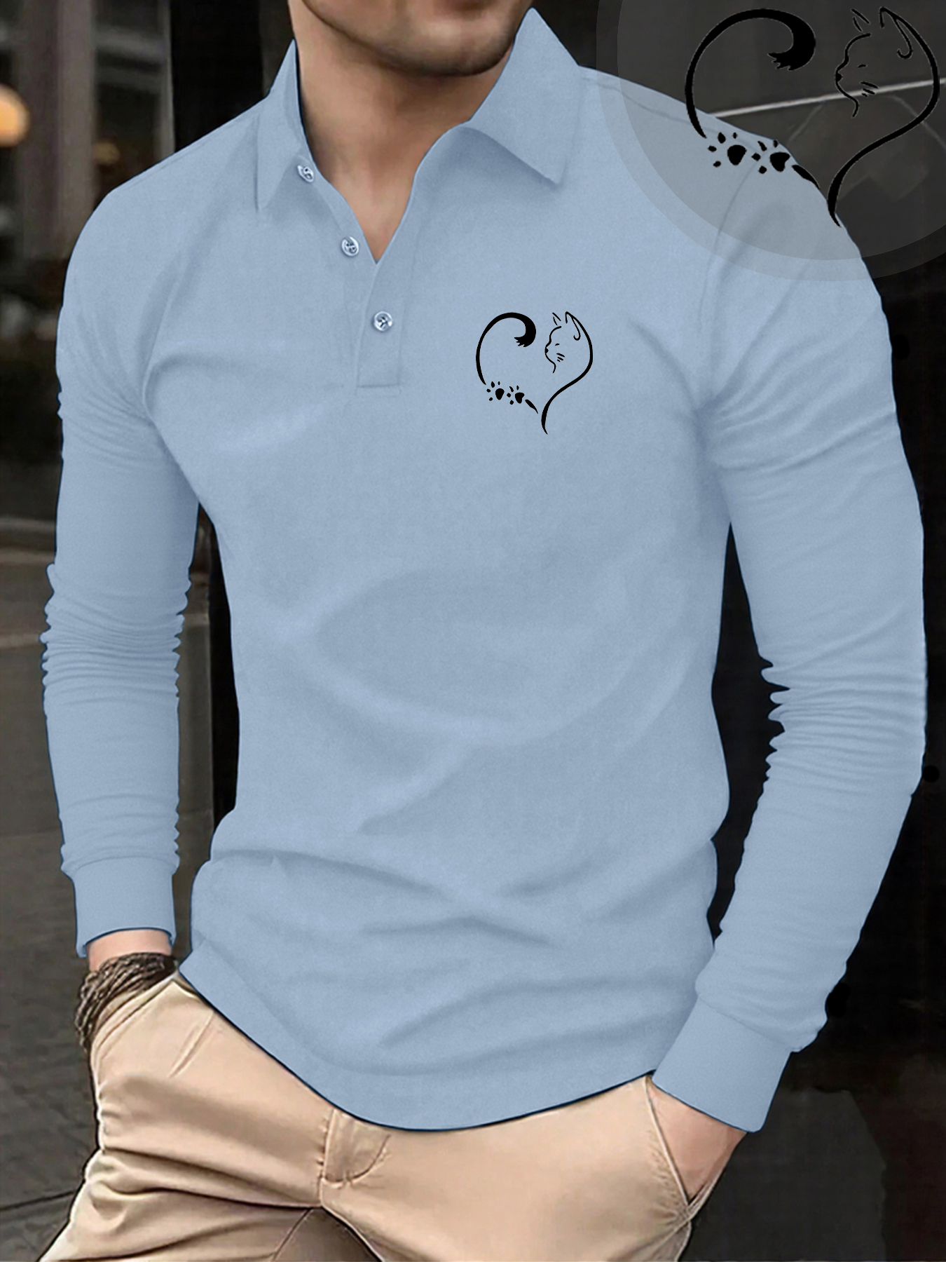 Love Shape Cat Prints Man'S Po – Winter Clothing English Bewertung und Preis