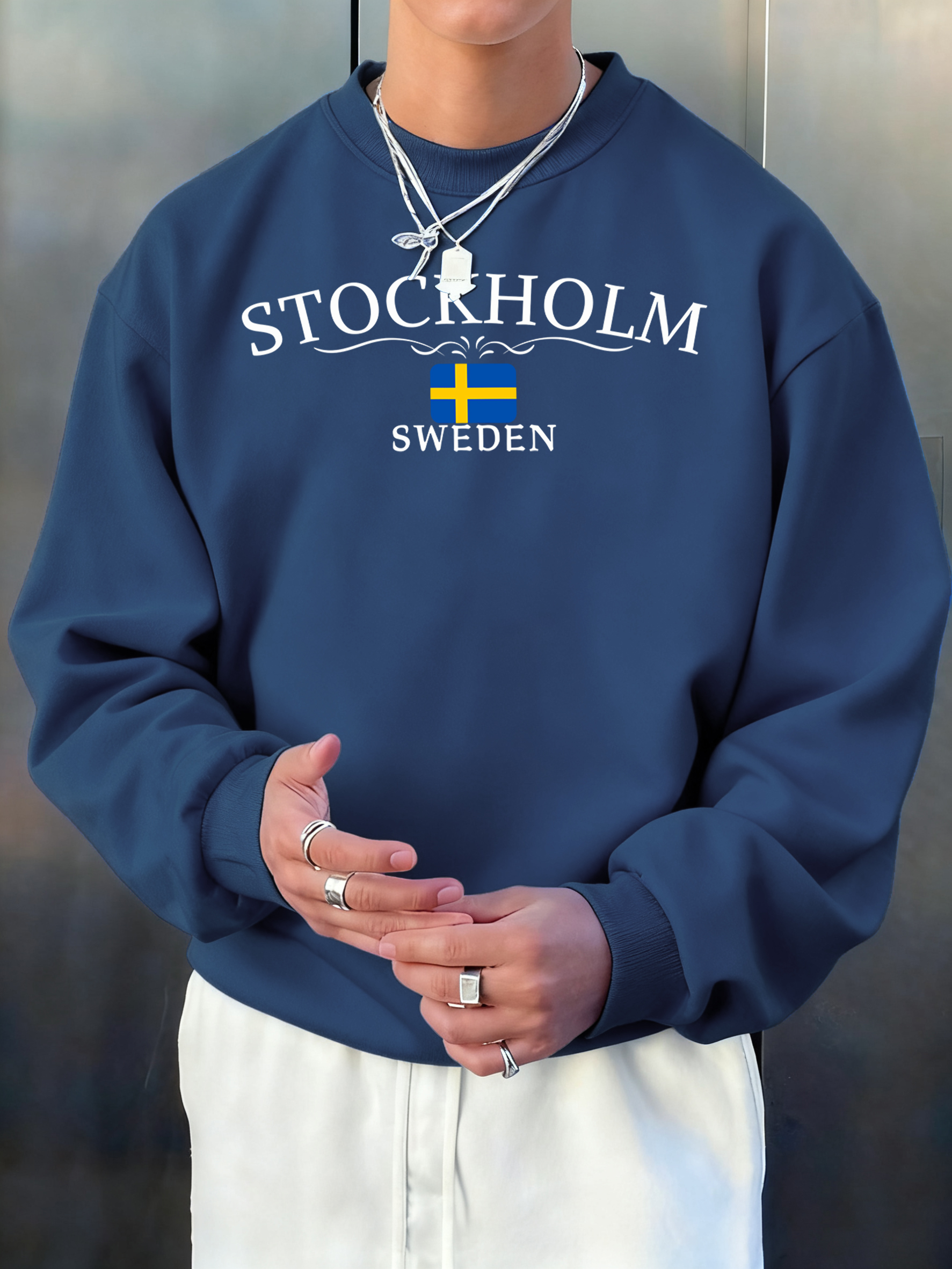 Stockholm Sweden Letter Print  – Winter Clothing English Bewertung und Preis